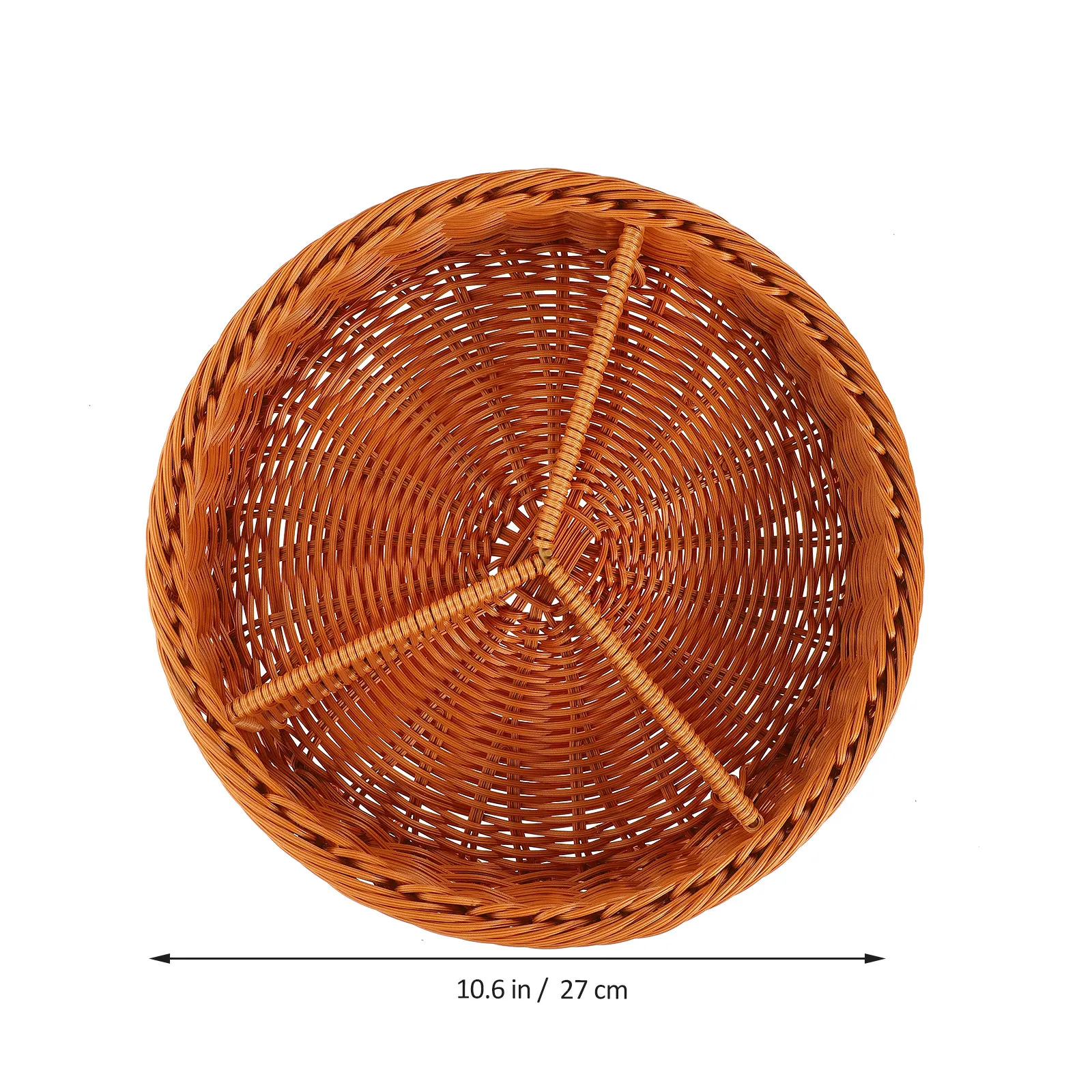 Multi-Grid Woven Storage Basket for Fruits Snacks Bread Household Kitchen Decorative Fruit Tray Rustic Imitation Rattan Woven
