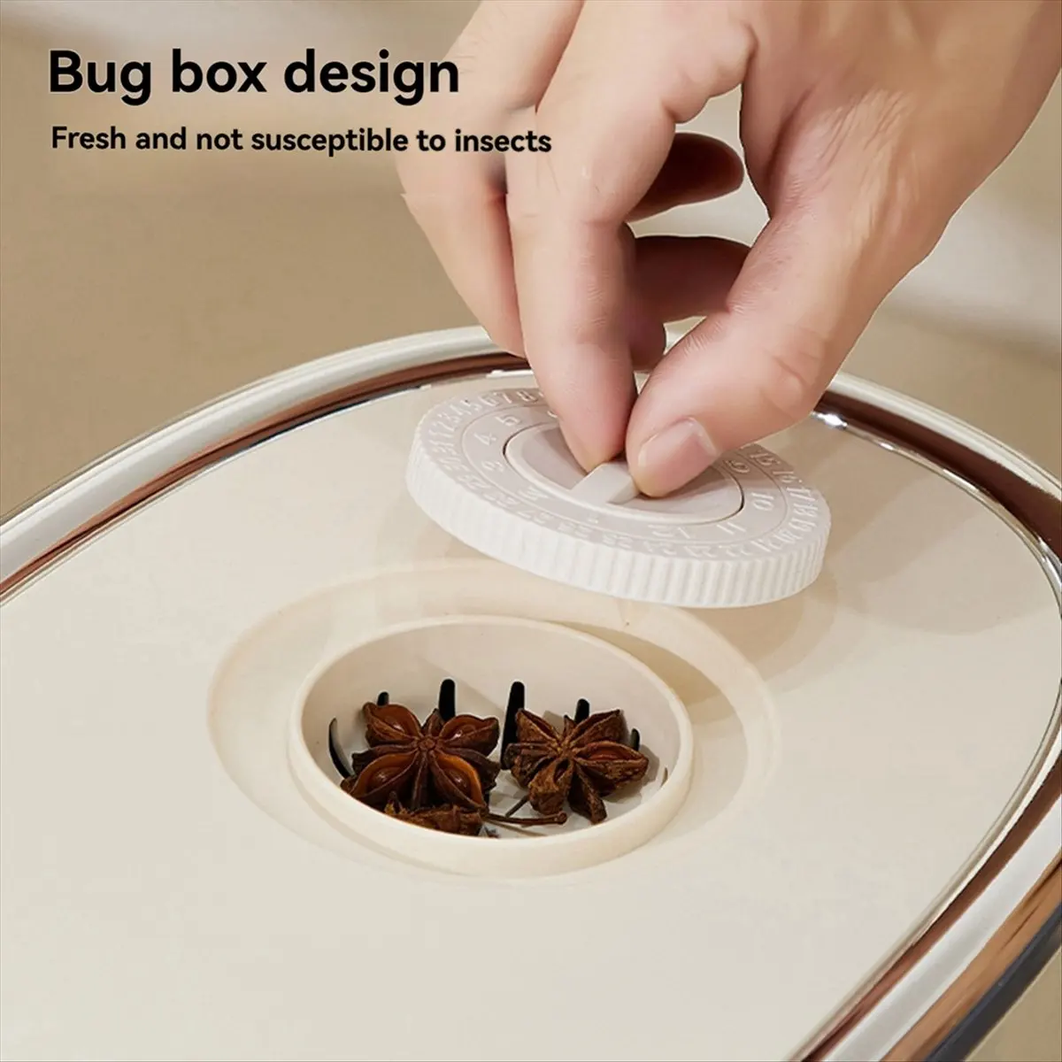 belong Sealed Rice Bucket Grain Powder Boxes Storage Container Control Kitchen Food Storage Supplies