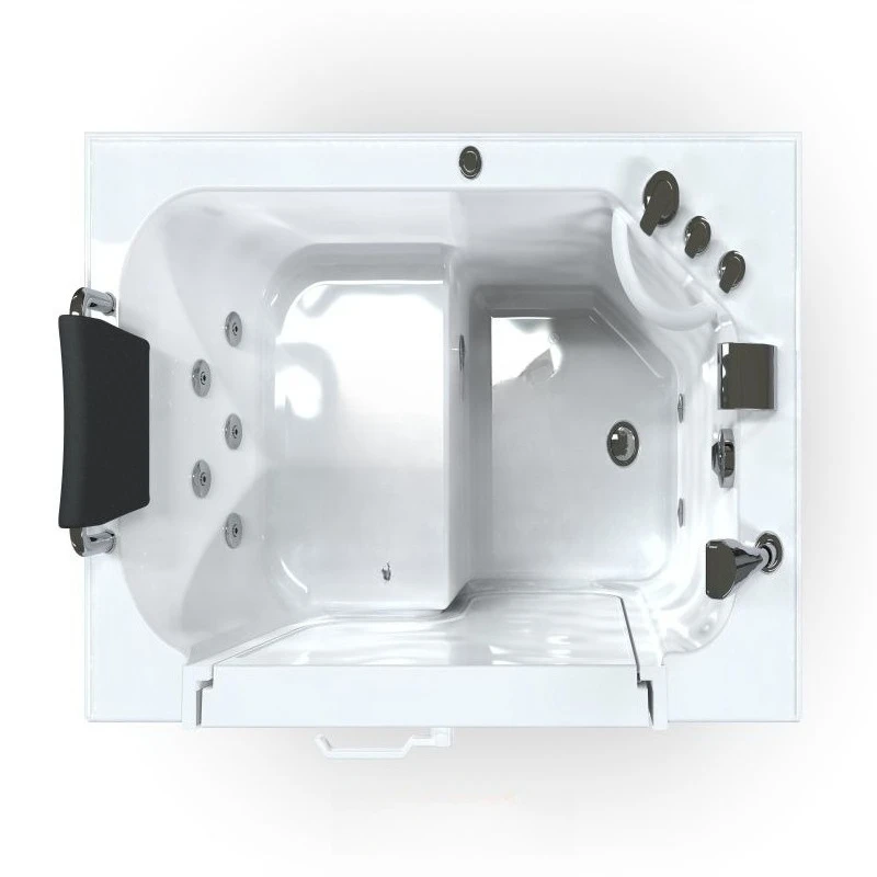 Walk into the bathtub to open the door for the elderly, elderly sitting, disabled small apartment home barrier-free acrylic