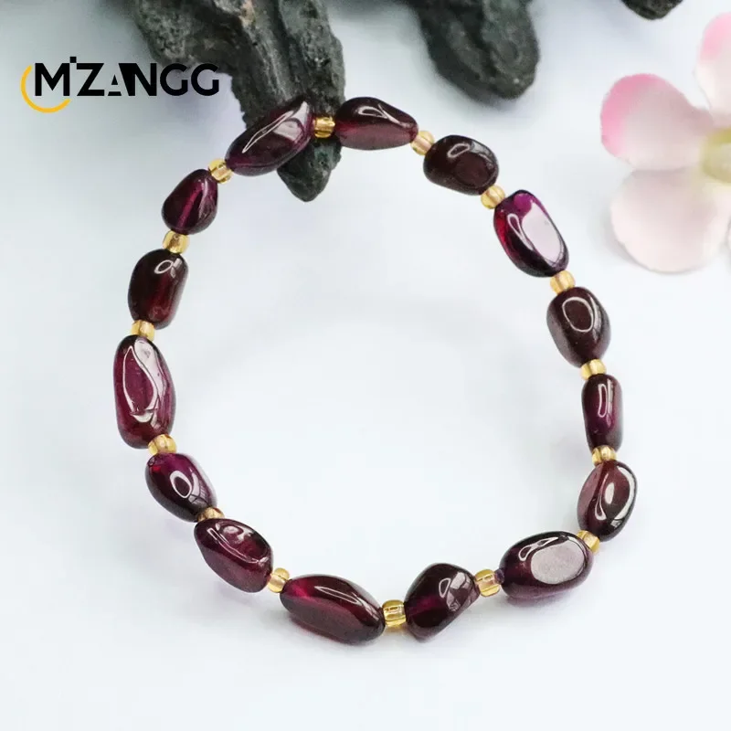 Natural Garnet Bracelet Purple Tooth Black Lady Color Jewel String Fashion Charm Crystal Healing Energy Stone Holiday Gift