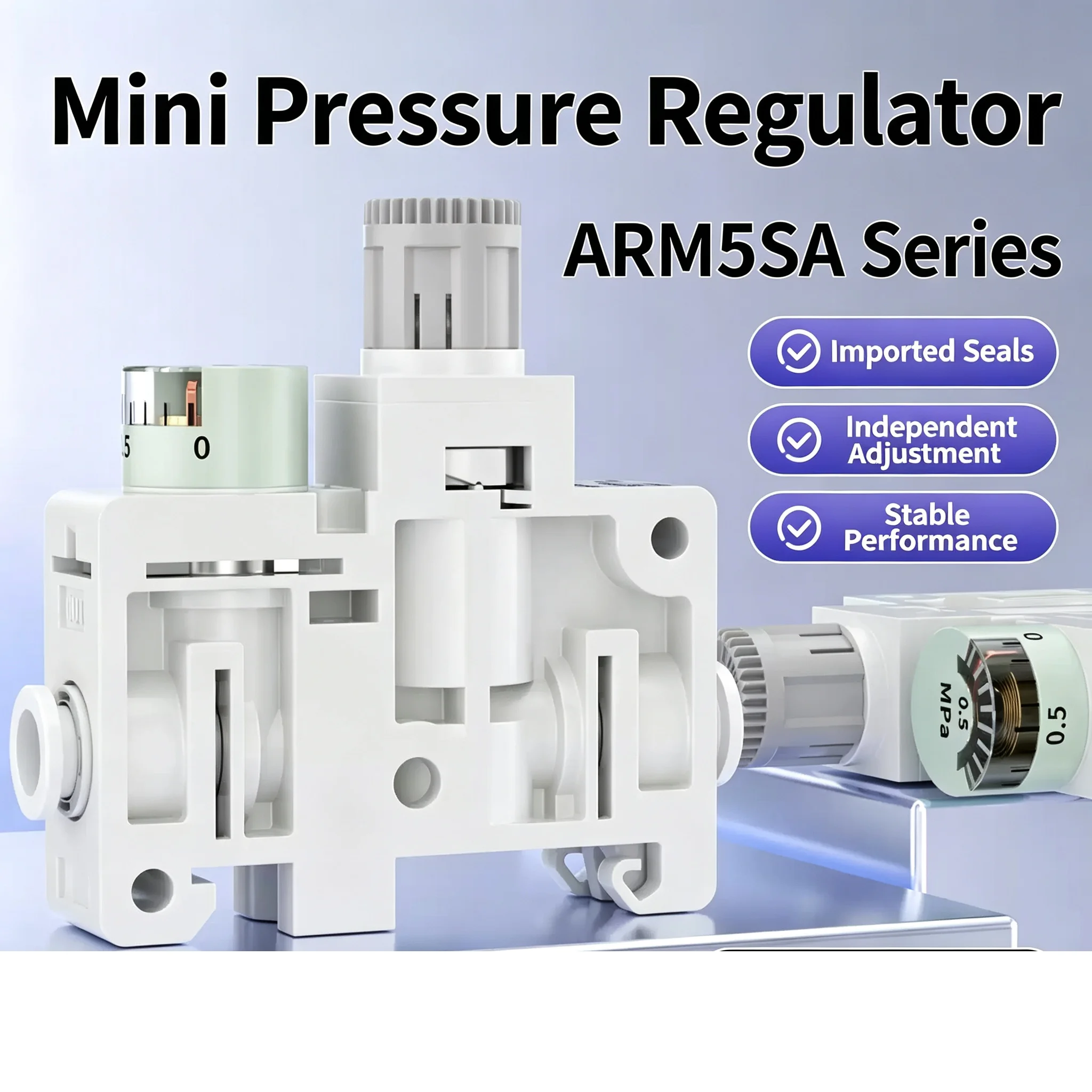 Precision Pressure Regulators NEW Type ARM Series Miniature Integrated Compact Pressure Reducing Valve ARM5SA-06-A/ARM5SA-08-A