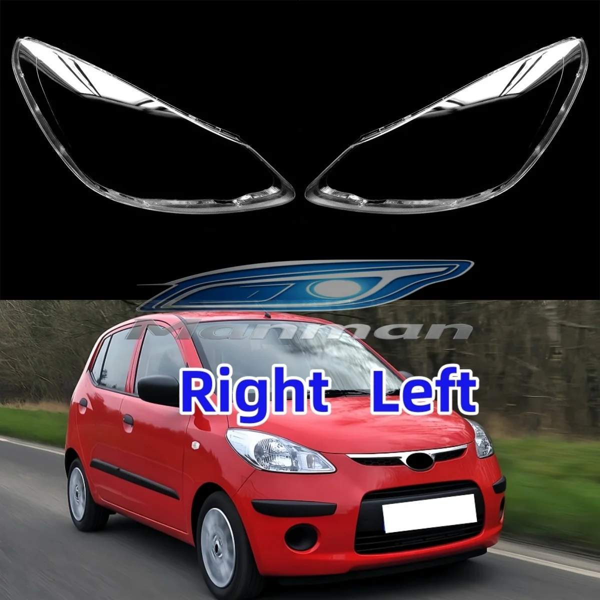 For Hyundai I10 2007 2008 2009 Headlight Cover Transparent Headlamp Shell Plexiglass Replace Original Lampshade