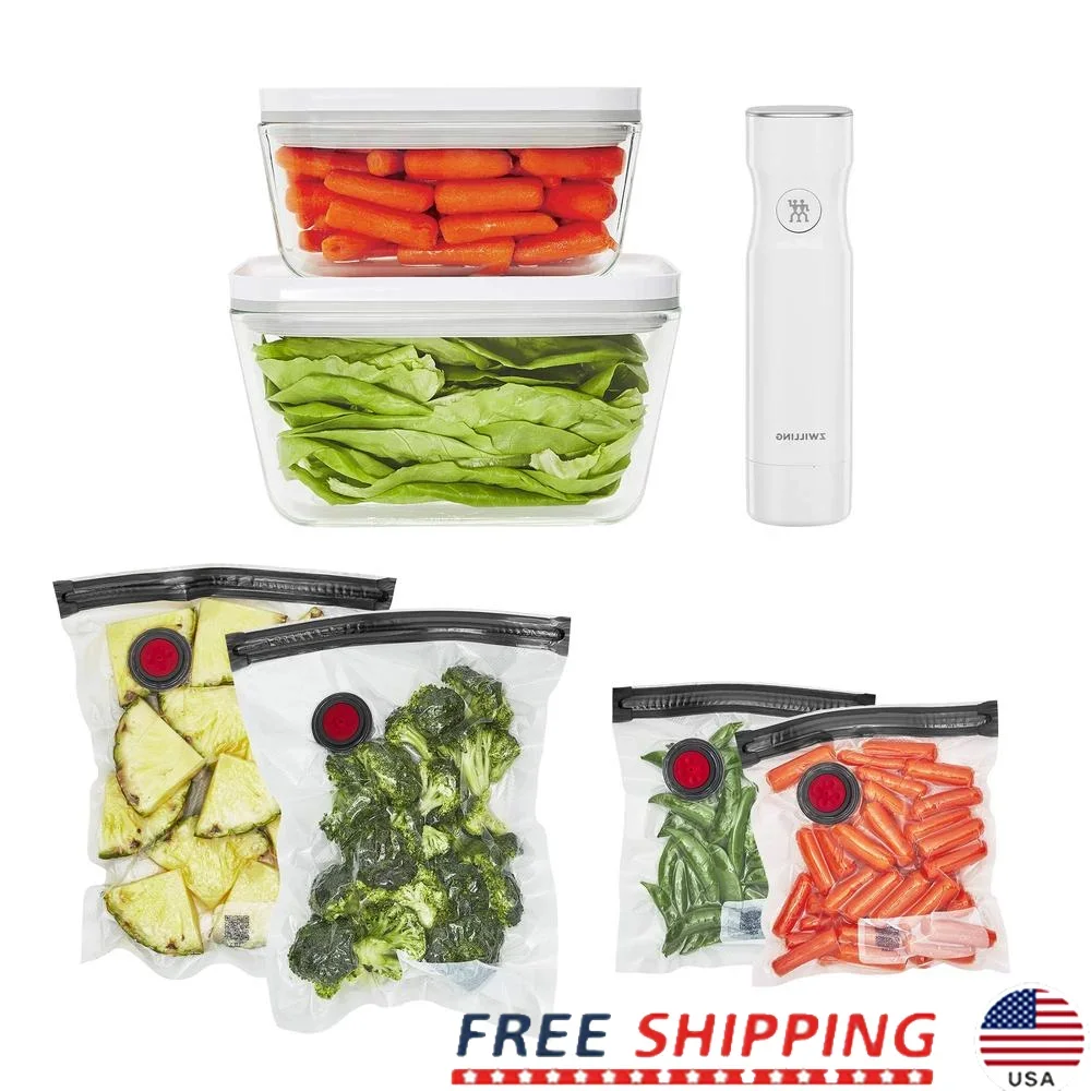 Food Storage Containers Vacuum Sealer Bags Set Fresh Save Meal Prep Glass