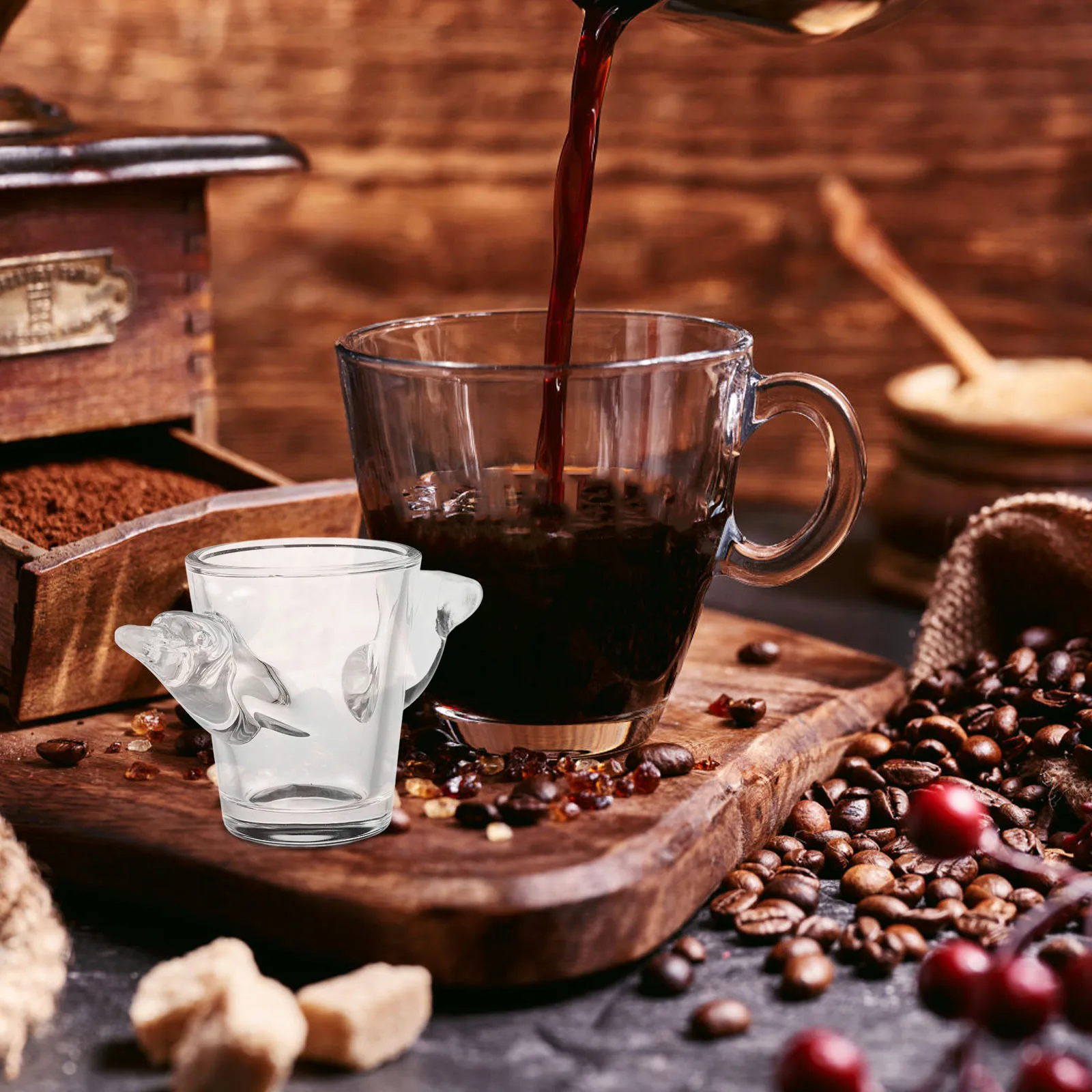 

Small Clear Animal Design Shot Glass Cute Glass Cups for Vodka Whiskey Espresso Party Use Shot Glasses Coffee Glasses