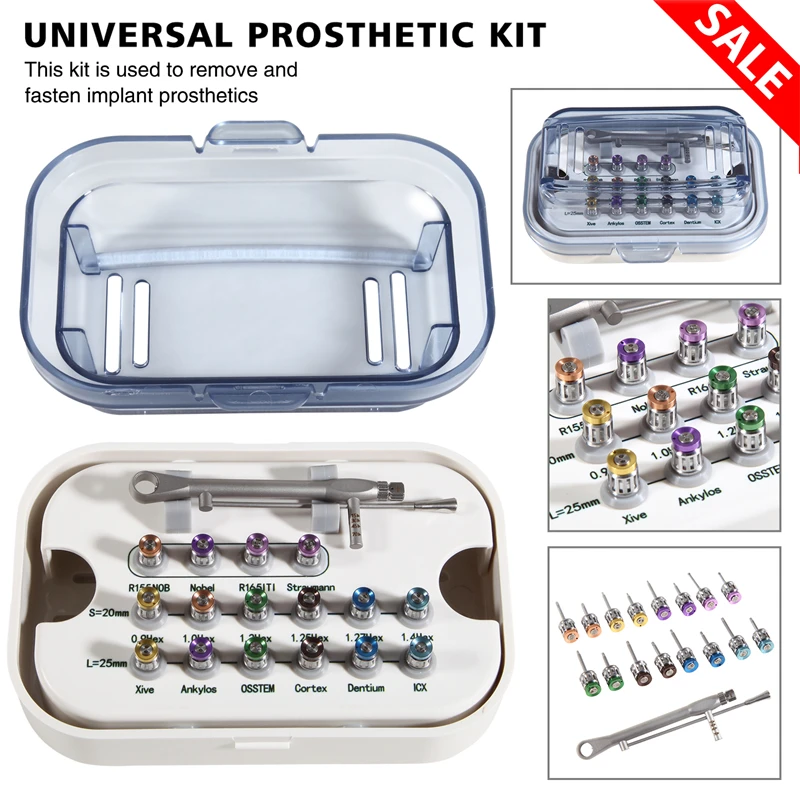 Universal Dental Implant Restoration Kit Dentistry Universal Implantology Torque Wrench Screwdrivers 15-70NCM Drivers Long+Short