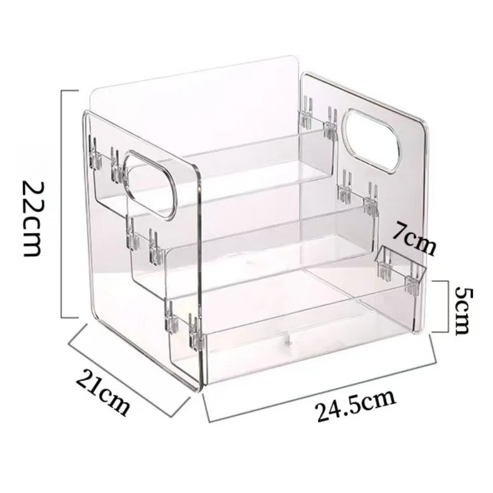 

Transparent Acrylic Bookshelf Multi Layer Desktop Storage Box Sturdy Plastic Storage Box For Children Storybooks Lady Cosmetics
