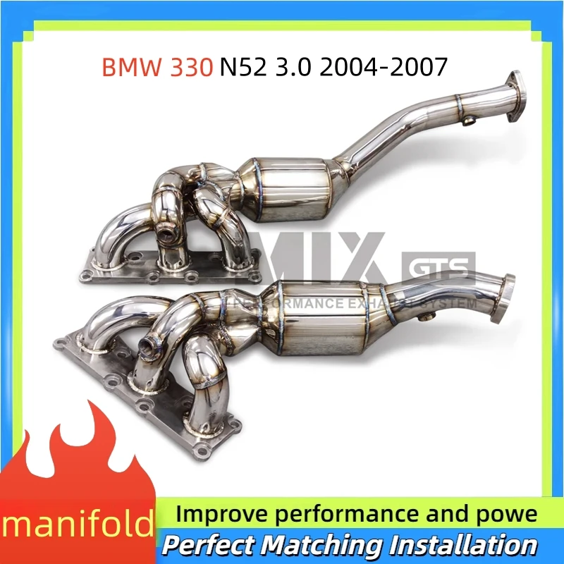 For BMW 330 N52 3.0 2004-2007 High Performance Exhaust manifold  Bahso downpipe Exhaust Pipe Exhaust Modification converter