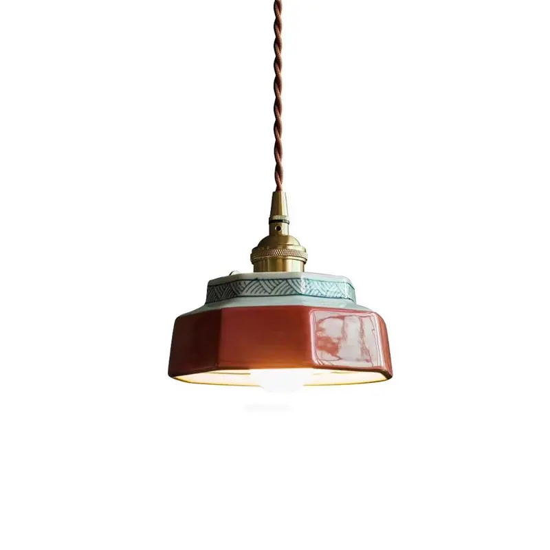 New Chinese Style Retro Ceramic Japanese Pendant Lights Restaurant Homestay Balcony Tea Room Bedside Creative Ceramic Chandelier