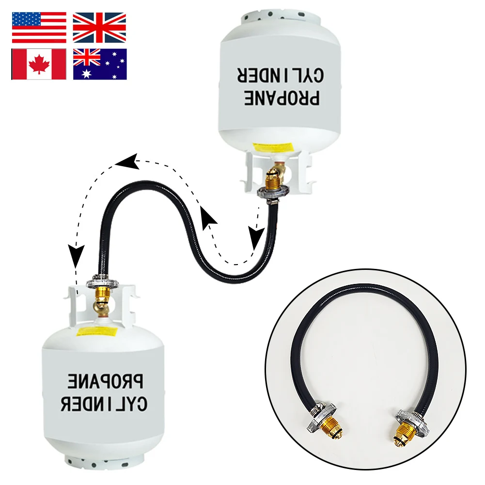 LPG Tank Mutual Inflation Connector Eastern European LPG Refilling Bridge Joint Rubber Hose Durable Outdoor Stove Accessories