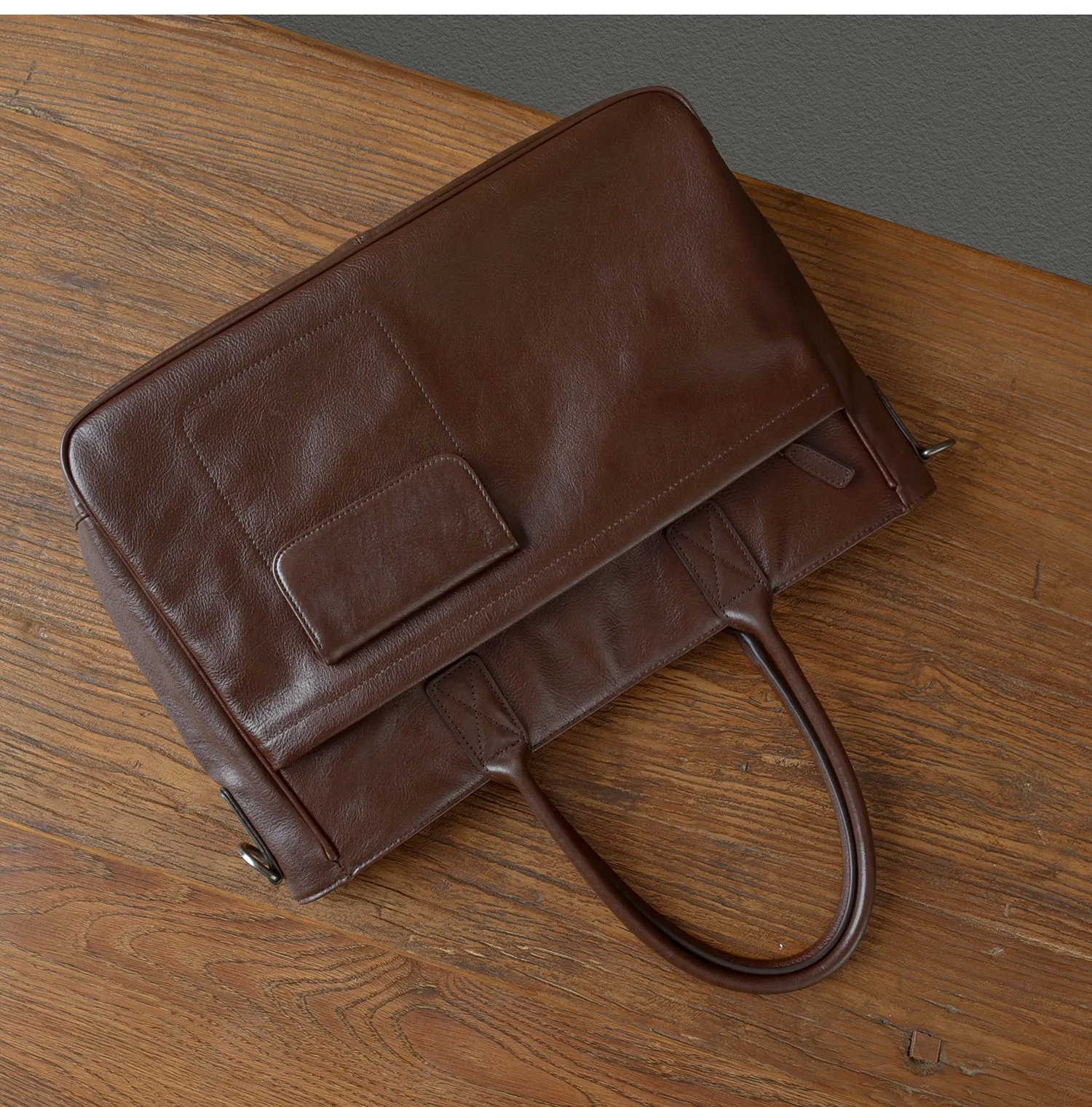 PNDME Vintage hochwertige Herren-Aktentasche aus Rindsleder der ersten Schicht, Business-Luxus-Handtasche aus echtem Leder, Messenger-Tasche – Detail 12