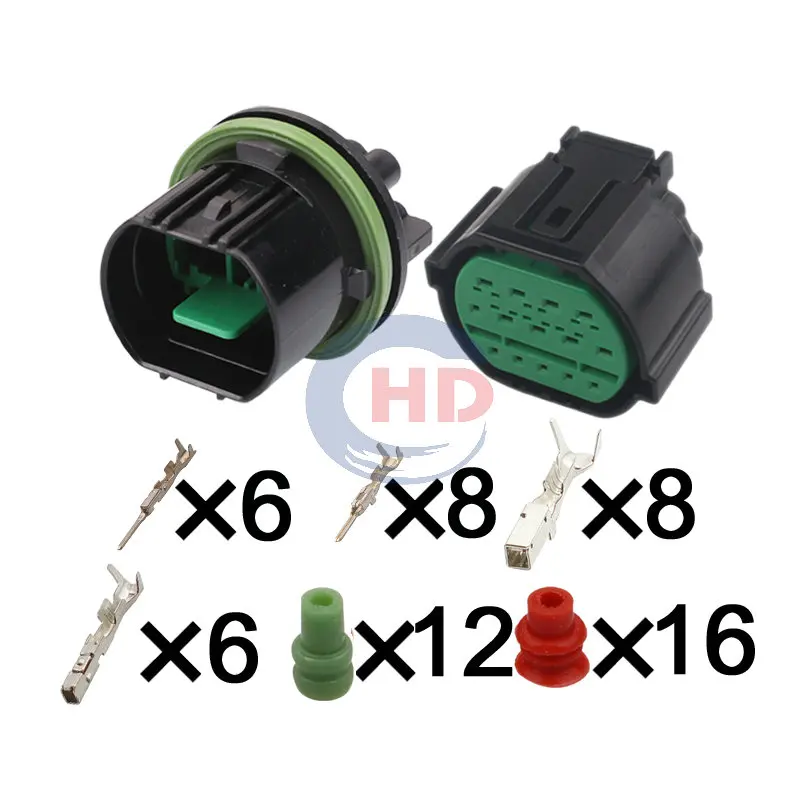 1-20 sets  14pin Waterproof Headlight Starter Lamp Wiring Connector Socket GL291-14021 GL301-14021