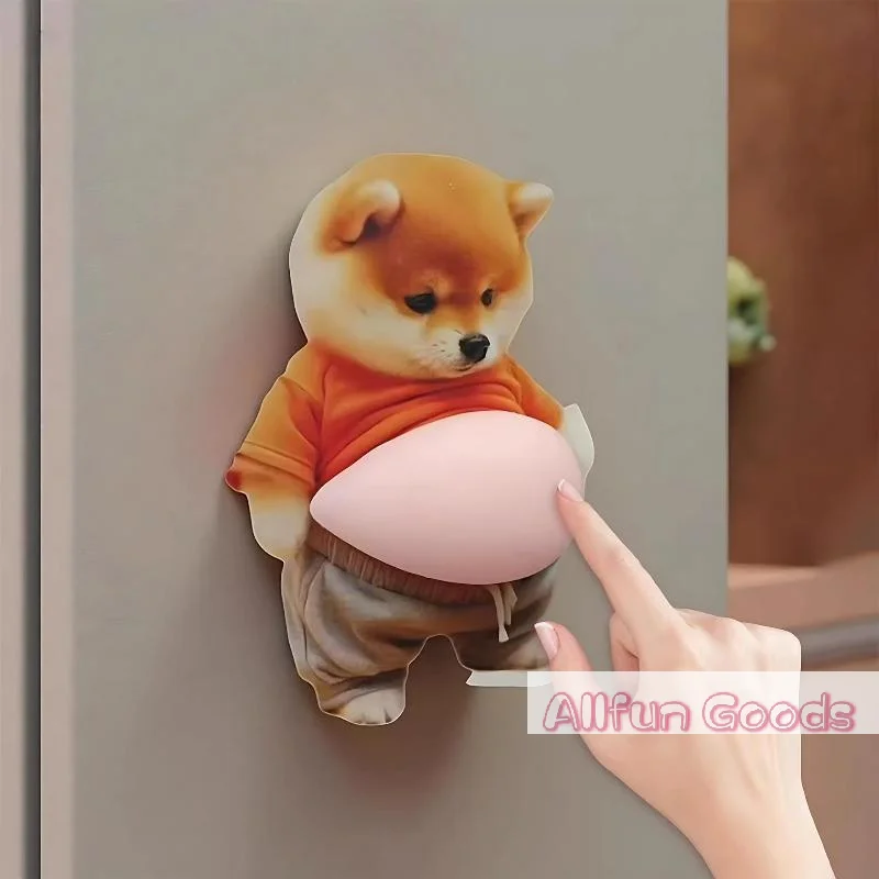 Kawaii Cat Dog 3D Belly Stickers Soft Silicone Squeezeable Stress Relief Stickers DIY Phone Case Car Anti-collision Sticker