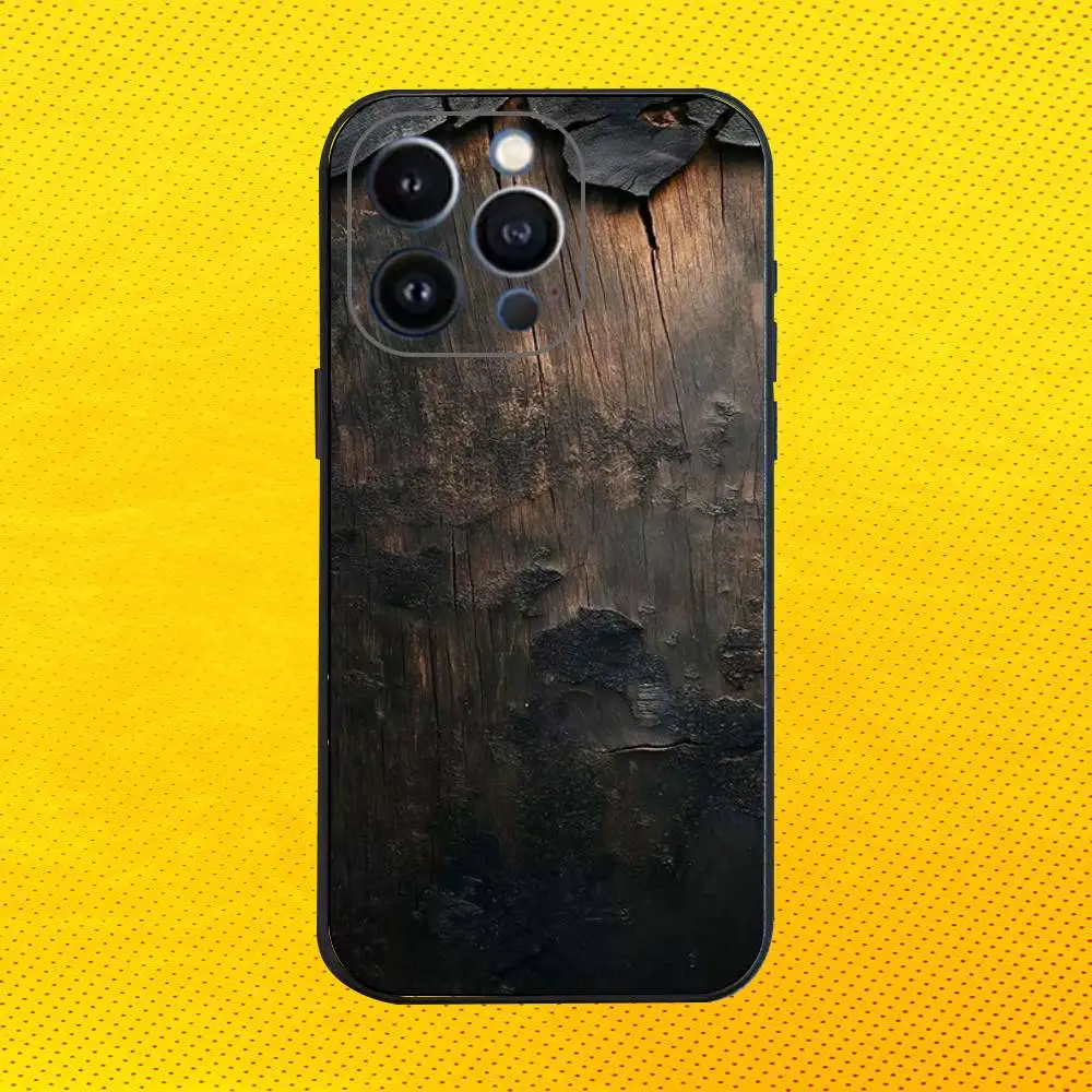 레트로 인더스트리얼 스타일 러스티 폰 케이스 아이폰 16e,16,15,14,13,12,11,프로,X,XS,맥스,XR,플러스,미니 소프트 블랙 커버