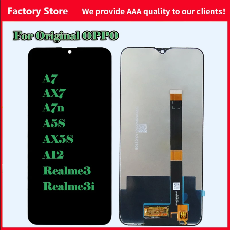 

6.2" For Oppo A7/AX7/A7n/A5S/Ax5S/A12/Realme3/Realme3i CPH1901 RMX1827 PCDT00 1821 LCD Display Touch Screen Digitizer Assembly