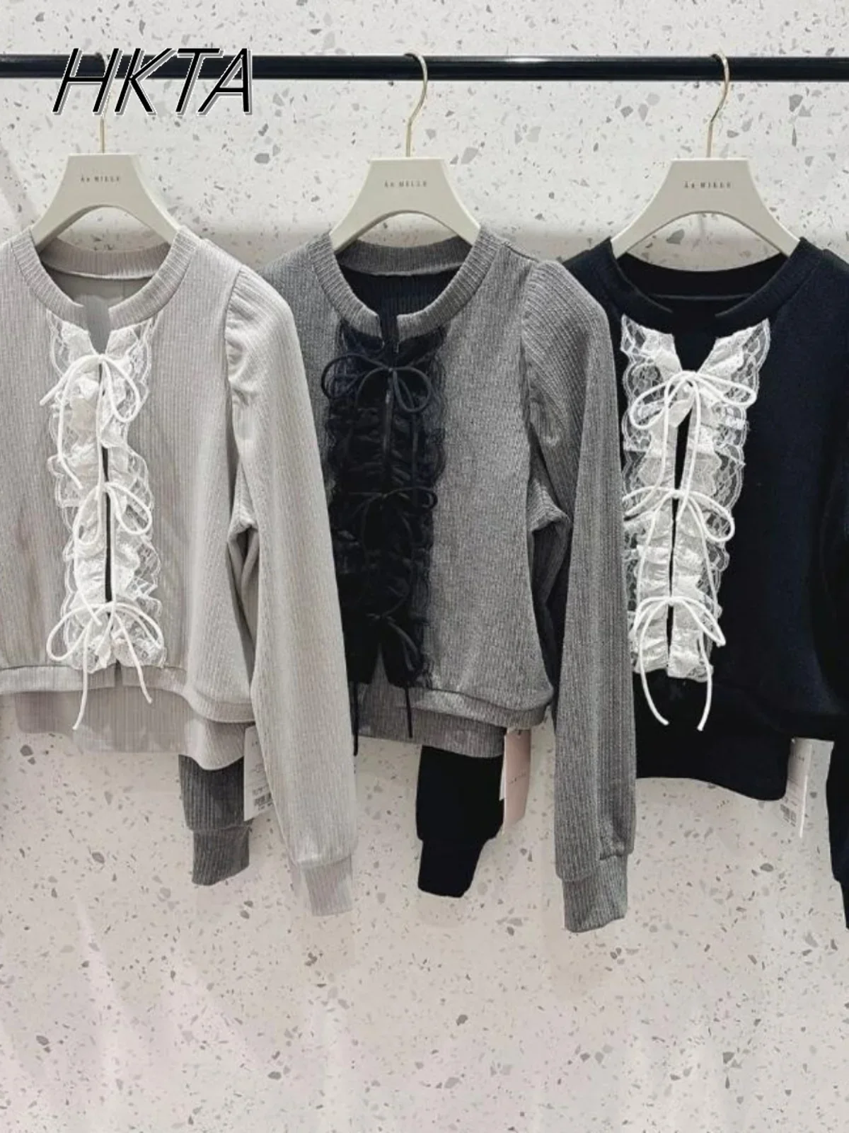 2024 Autumn Winter New Lace Lace Strap Sweater Cardigan Coat Long Sleeve Knitted Jacket Top + Suspender Vest 2 Pieces Set Women