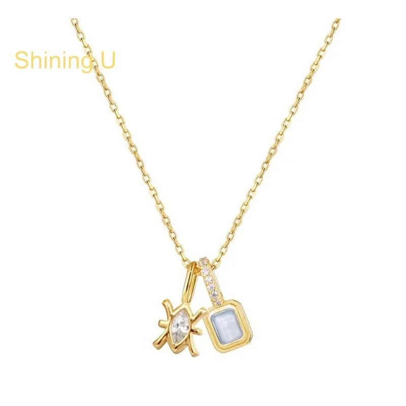 Shining U Birthstone Constellation Necklace for Women Fashion Jewelry Gift