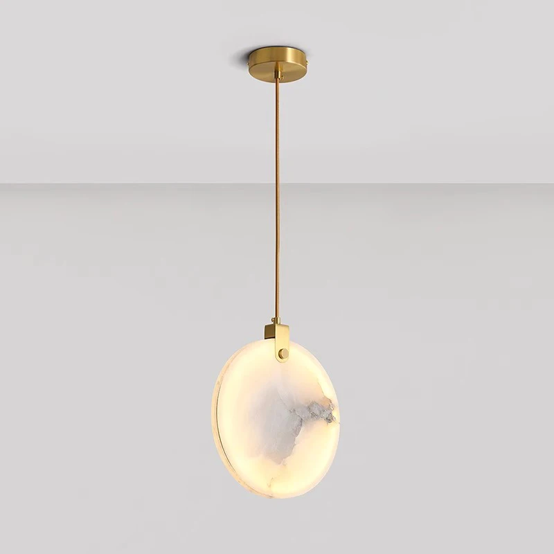 Luxus Runde Marmor Restaurant Kronleuchter Nordic Stein Schlafzimmer Moderne Wohnzimmer Kaffee Tisch Hängen Licht LED Innen Beleuchtung