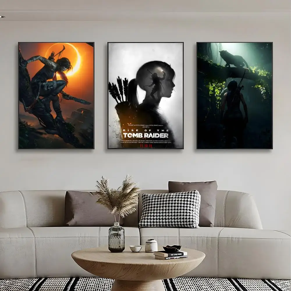 لعبة T-Tomb Raider Lara ملصق جدار الفن طباعة ملصق ديكور جدارية ديكور المنزل هدية غير المؤطرة