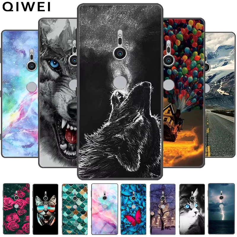 Case For Sony Xperia XZ2 Cover Cute Cartoon Soft Silicone Phone Back Covers for Sony XZ1 XZ3 XZ2 Compact Premium Cases Shells