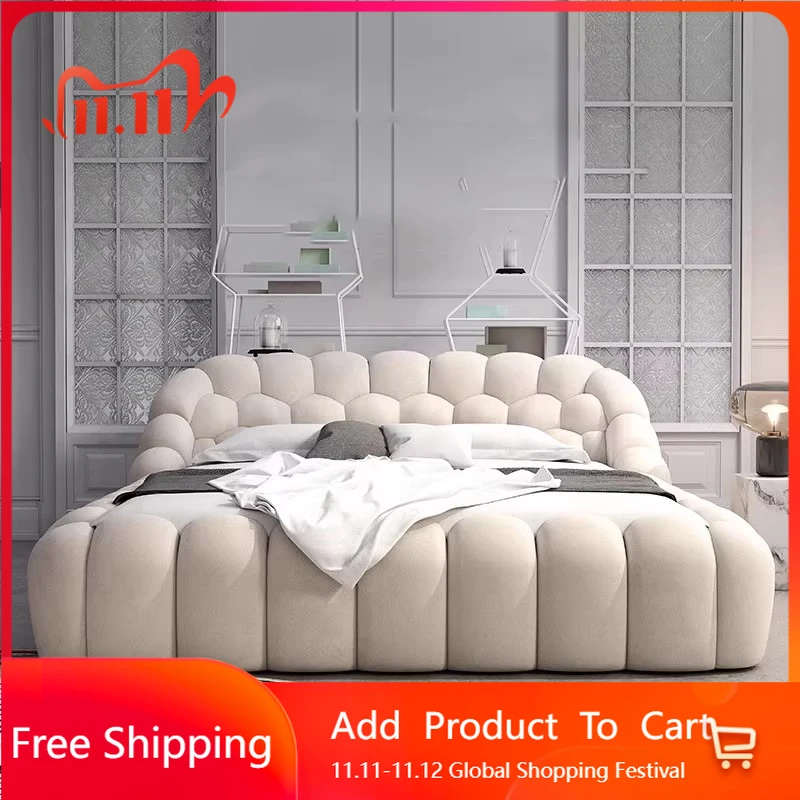 

Modern Double Bed Simple Princess Sleeping Girls Massage Bed Design Castle King Size Letto Matrimoniale Lounge Suite Furniture