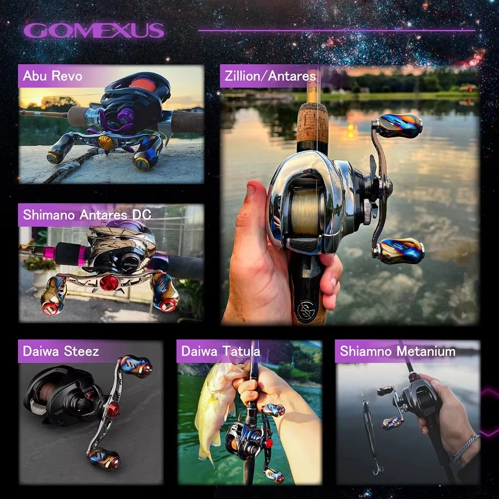 Gomexus Knopf aus Titan, 22 mm, Angelknopf, Ersatzgriff für Daiwa Typ S und Shimano Typ A Spinnrollen, ultraleicht – Detail 10