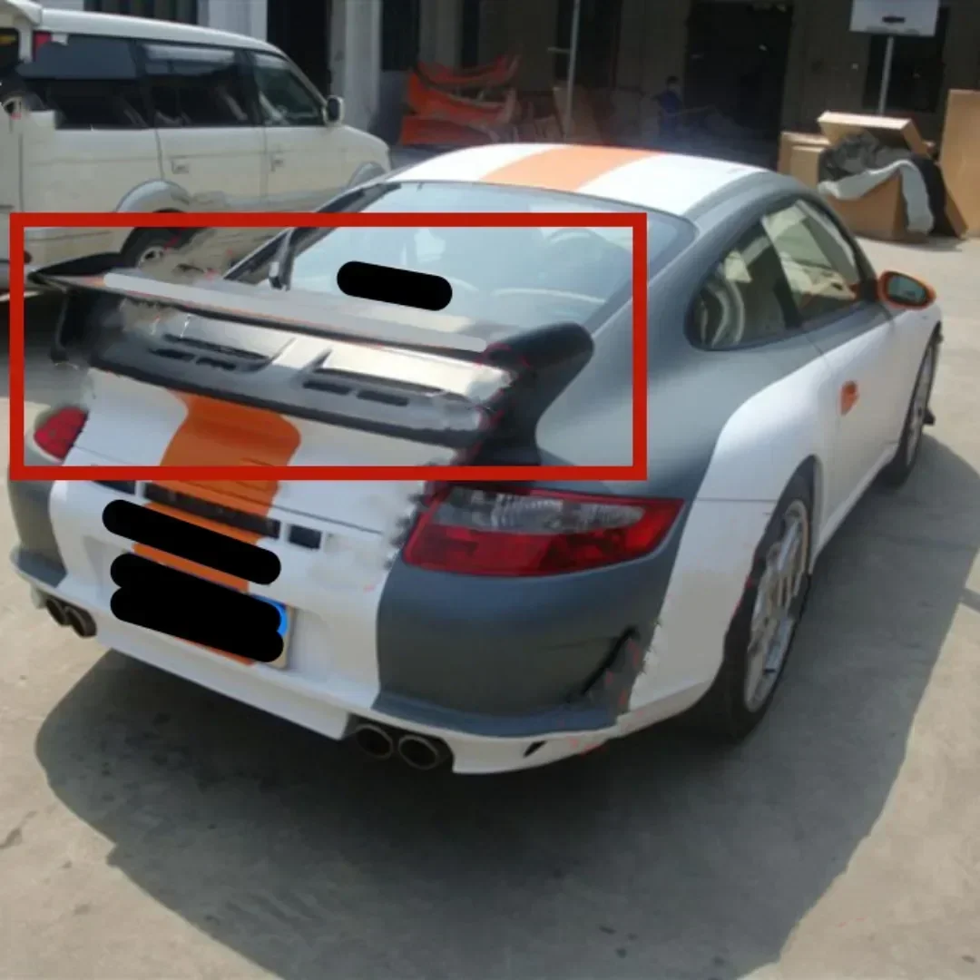 Bodykit Carbonfaser-Heckflügel-Baugruppe für Porsche Carrera 911 GT3 2006-12 Umbau 997.1 997.2 Autozubehör