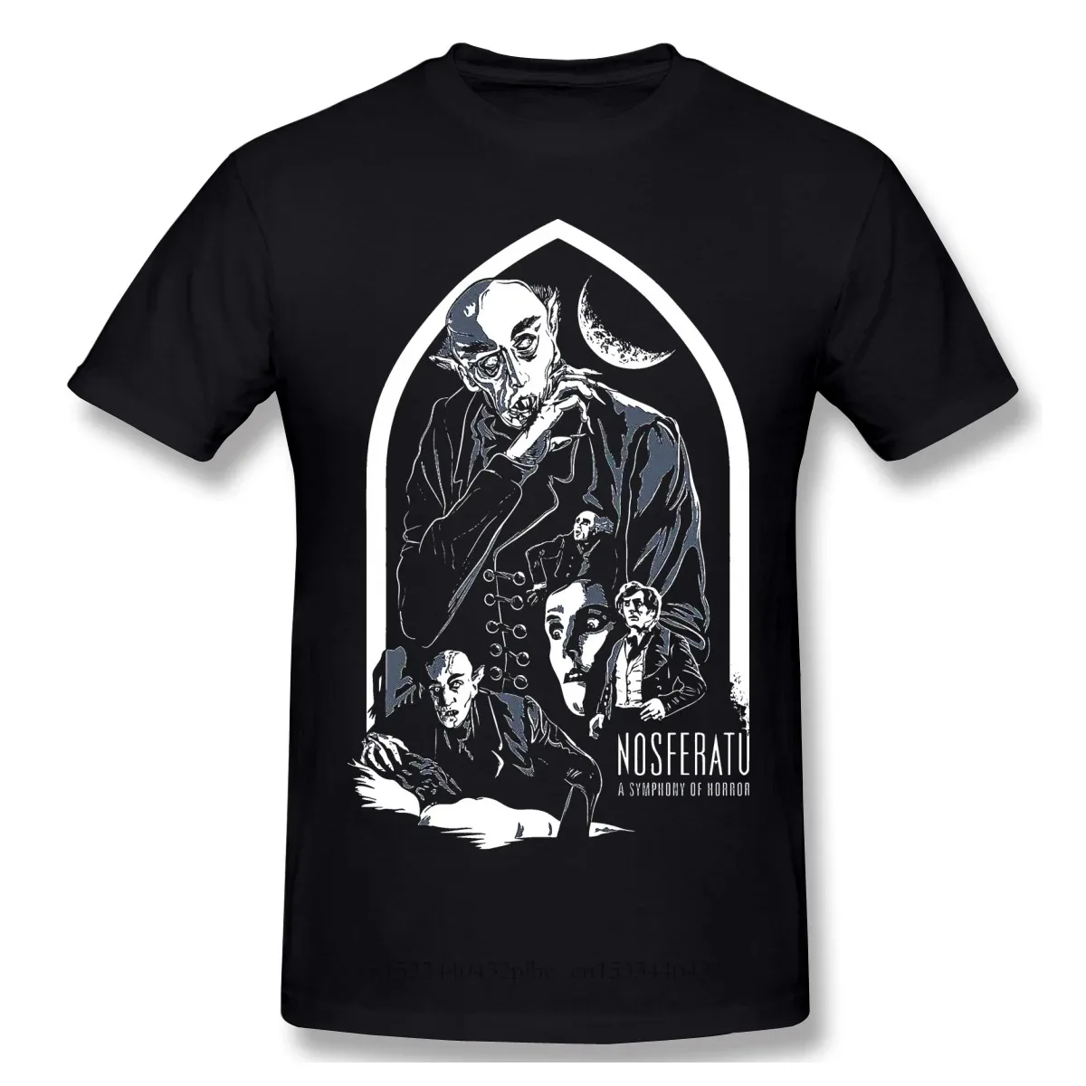 Nosferatu Fation Print Cotton Funny T Shirts Dracula Horror TV Series Men Fashion Streetwear 2024