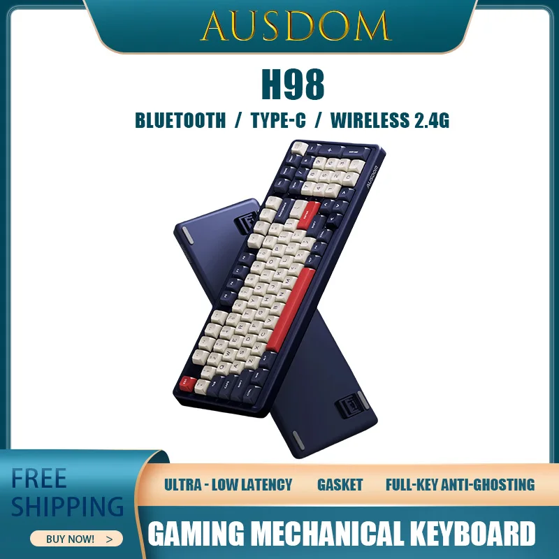 

Ausdom H98 Wireless Mechanical Keyboard Customization Three-Mode Connection E-Sports Games Office Work Low Latency Rgb Gift
