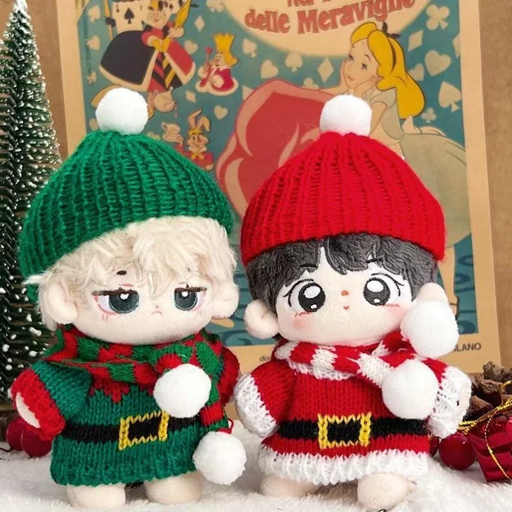 17 cm Mini Puppe Kleidung Outfit Zubehör Für Korea Kpop Exo Labubu Idol V1 V2 Weihnachten Pullover Schal Hut Set kleidung Geschenk