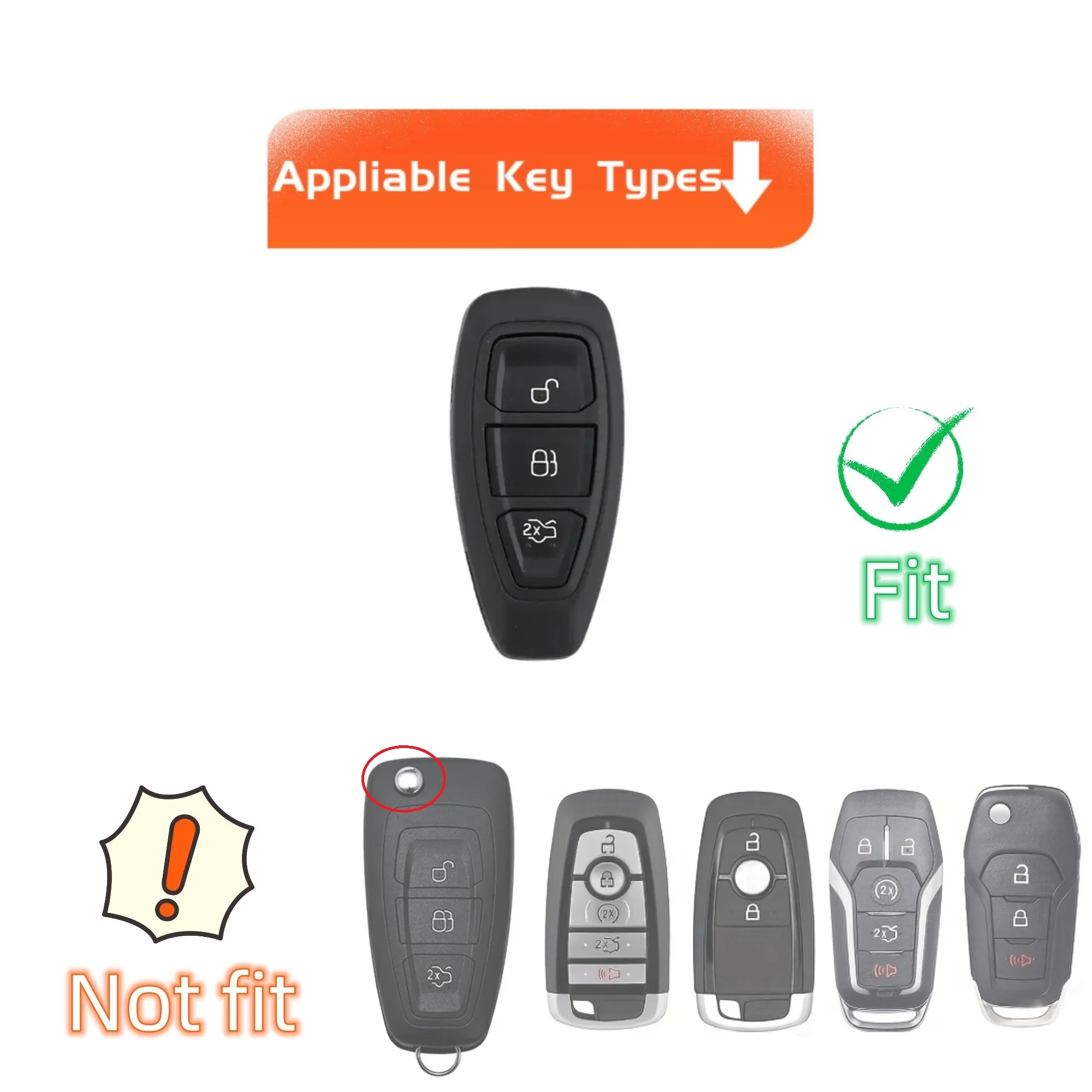 TPU Key Fob Cover with Keychain Lanyard for Ford Focus 3 4 ST Mondeo MK3 MK4 Fiesta Fusion Kuga Ecosport Protect Fob Accessories