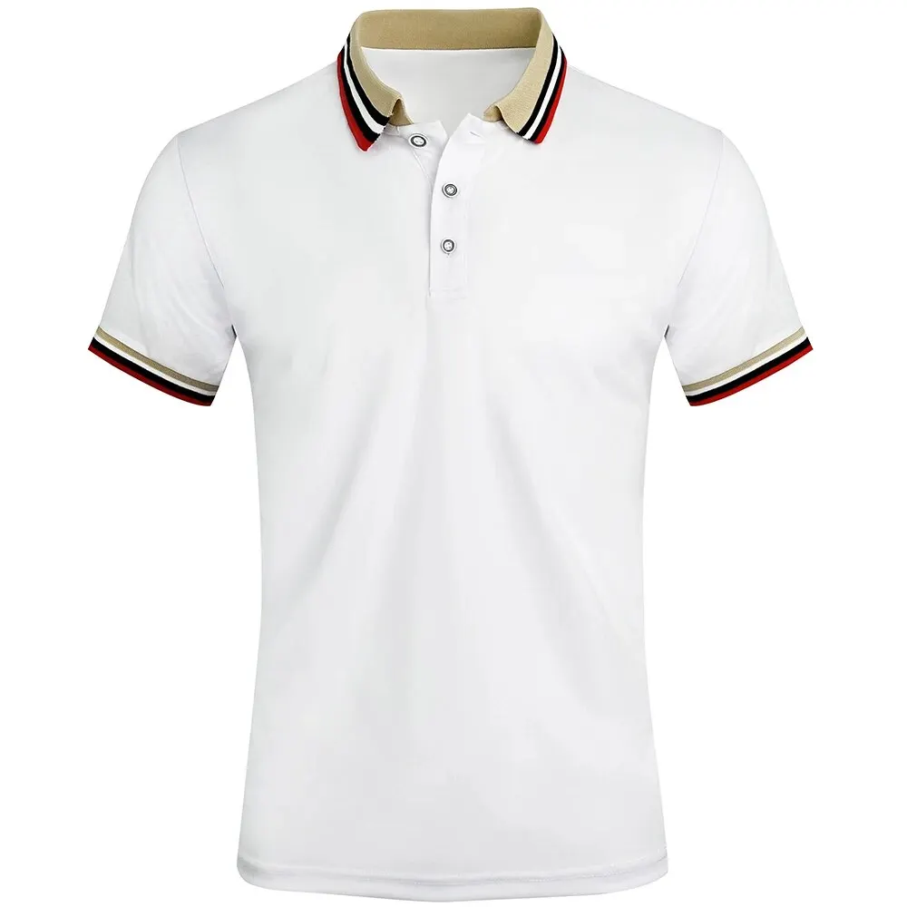 Polo de algodón transpirable para hombre, camiseta de marca de moda, Top de manga corta a rayas de alta calidad, informal, para oficina, Verano