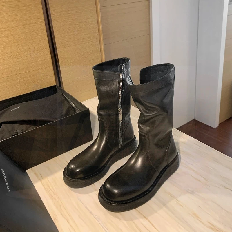 

Luxury Women's Shoes Exquisite Soft Leather Knight Boots for Woman Fashion Plush Warm Winter Shoes Designer Shoes Botas Feminina