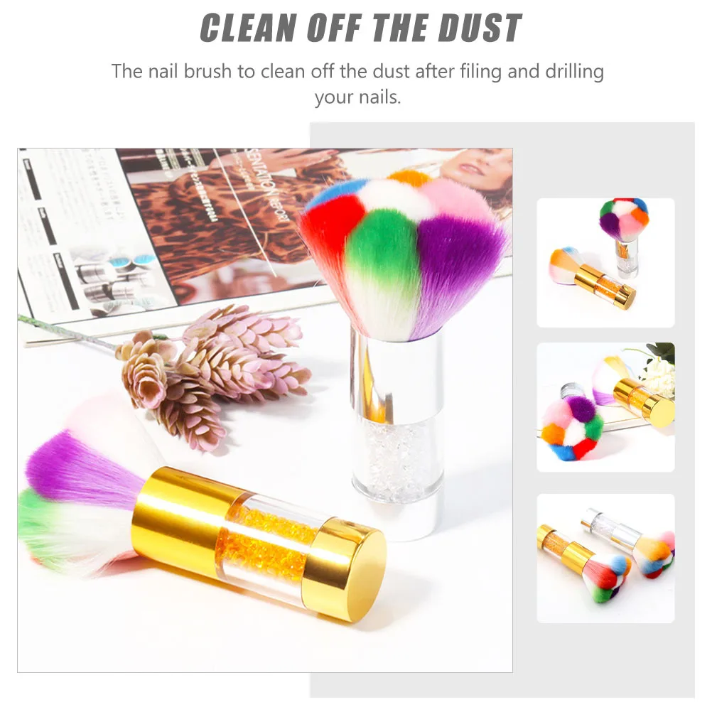 1 pz spazzola per polvere per unghie durevole e confortevole strumento per la pulizia delle setole scrubber per unghie manicure spazzola per la pulizia delle unghie