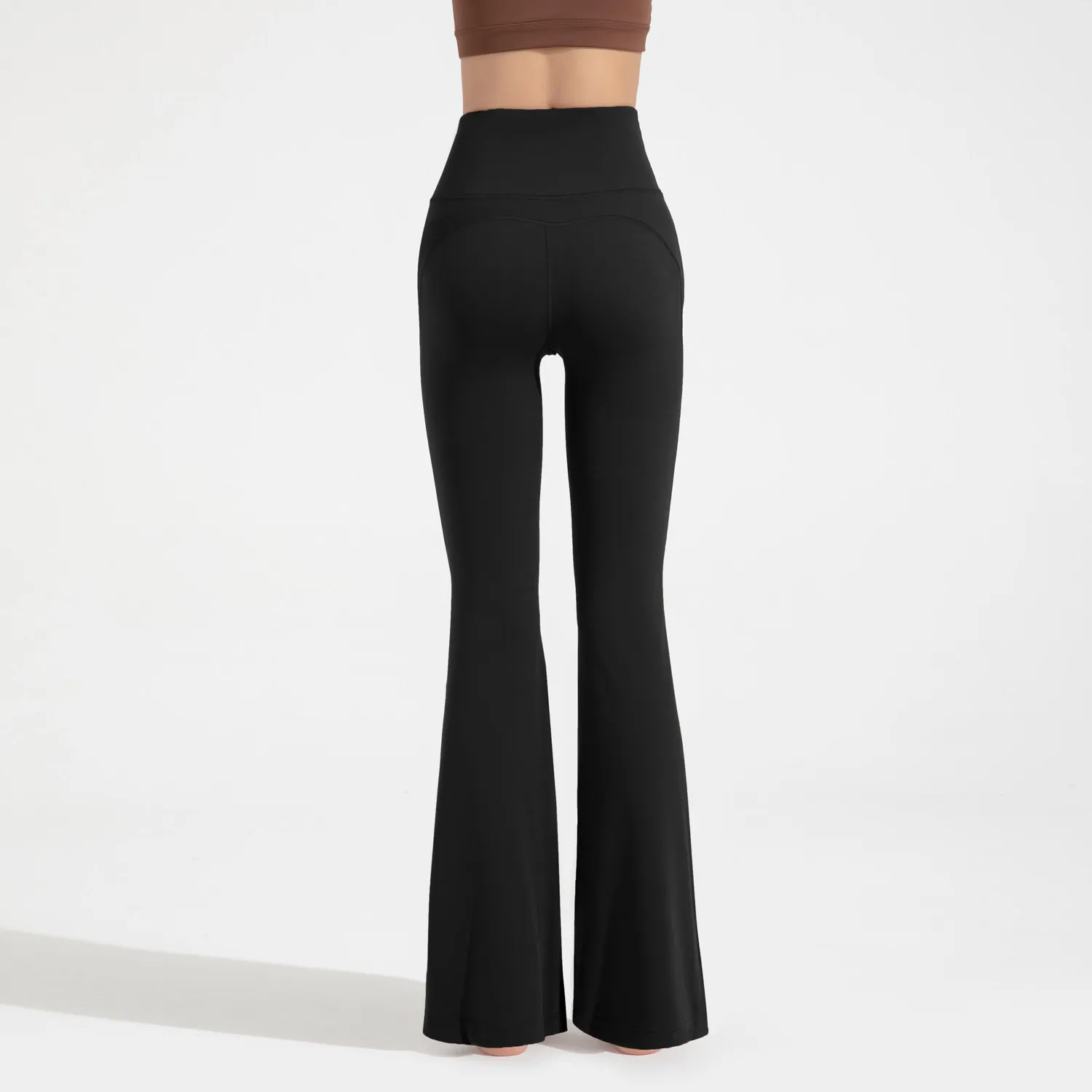 Women's Seamless High Waist Tummy Control Hip Lifting Flare Yoga Pants Stretch Fitness Bell Bottoms Running Sports Pants