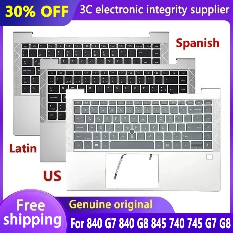 

Original US/SP/LA Keyboard for Elitebook 840 G7 840 G8 845 740 745 G7 G8 Laptop Palmrest with Backlit Top Case M36312-001