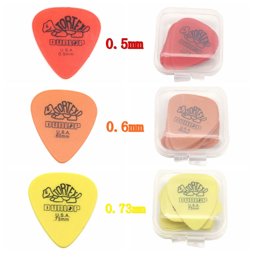 12 Stück Dunlop Gitarrenplektren E-Gitarre Teile Picks Zubehör 6 Arten Dicke Picks mit Box – Detail 3