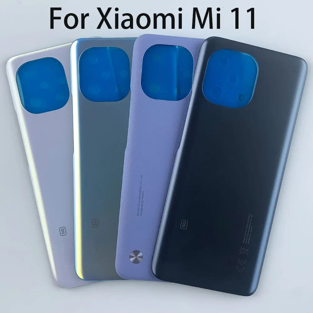 For Xiaomi Mi 11 5G M2011K2C, M2011K2G Back Glass Battery Cover New Mi11 Eleven Rear Door Housing Case With Adhesive