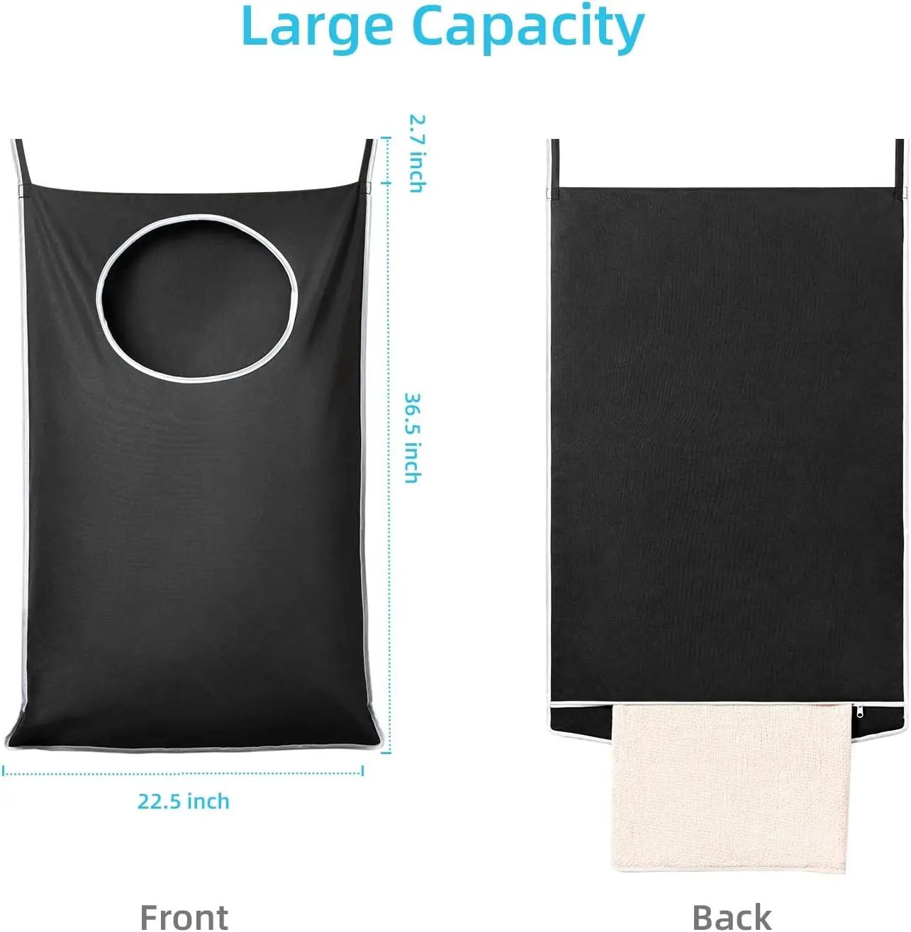 Large Waterproof Laundry Basket Foldable, Hanging Laundry Bag-Multi-Purpose Storage for Bathroom, Laundry Room