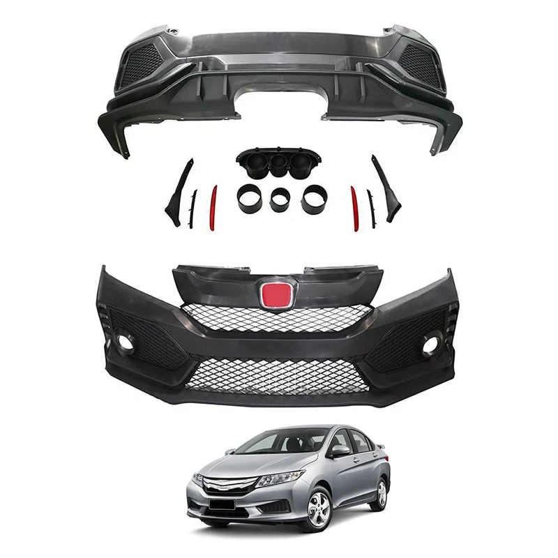 

Лидер продаж для City Type R Style Bodykit PP ABS материал бампера комплект для 2015-2019 гг.