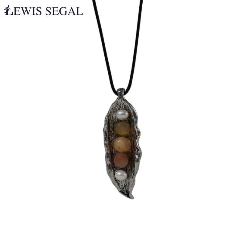 

LEWIS SEGAL Snap Bean Chrome Necklaces Pendant Fashion Jewelry Silver Plated Simple Women Men Unisex Punk Style