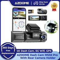 AZDOME M550 Pro 4K Dash Cam with Rear Camera Holder 5.8Ghz WiFi GPS 150FOV 24H Parking Monitor Car DVR 2/3-Channel Route Trackin