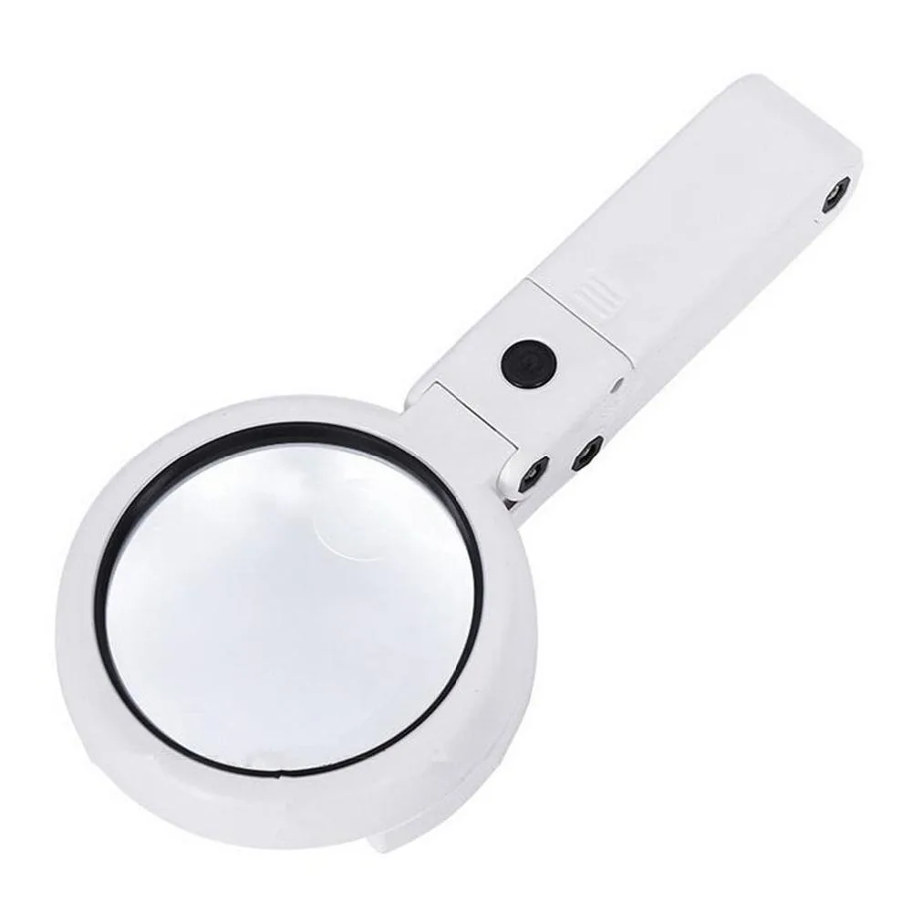 

Foldable 11x 5x Magnifying Glass Stand Handheld Portable Magnifier Desktop LED Lights Folding Lamp Reading