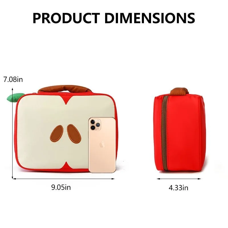 الكرتون أبل نمط حقيبة مستحضرات تجميل المرأة السفر كيس التخزين مستحضرات التجميل أدوات الزينة كيس التخزين حقيبة يد الإناث هدية الكريسماس #5