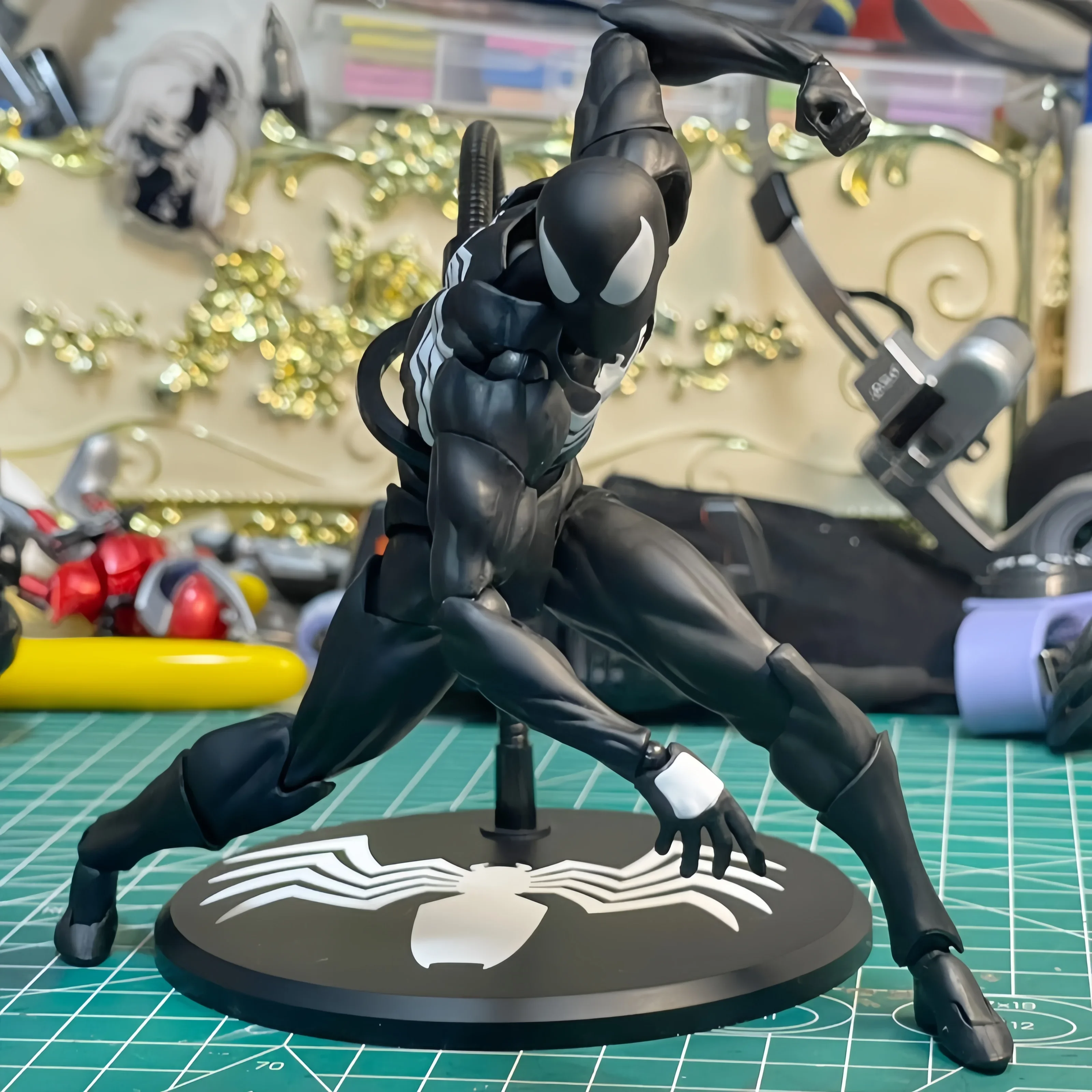 

Hot Mess Toys Black Spiderman Action Figure Anime Spider Red Black Suit Neighbor Symbiote Scarlet Spider Cc Toys Gift Toy