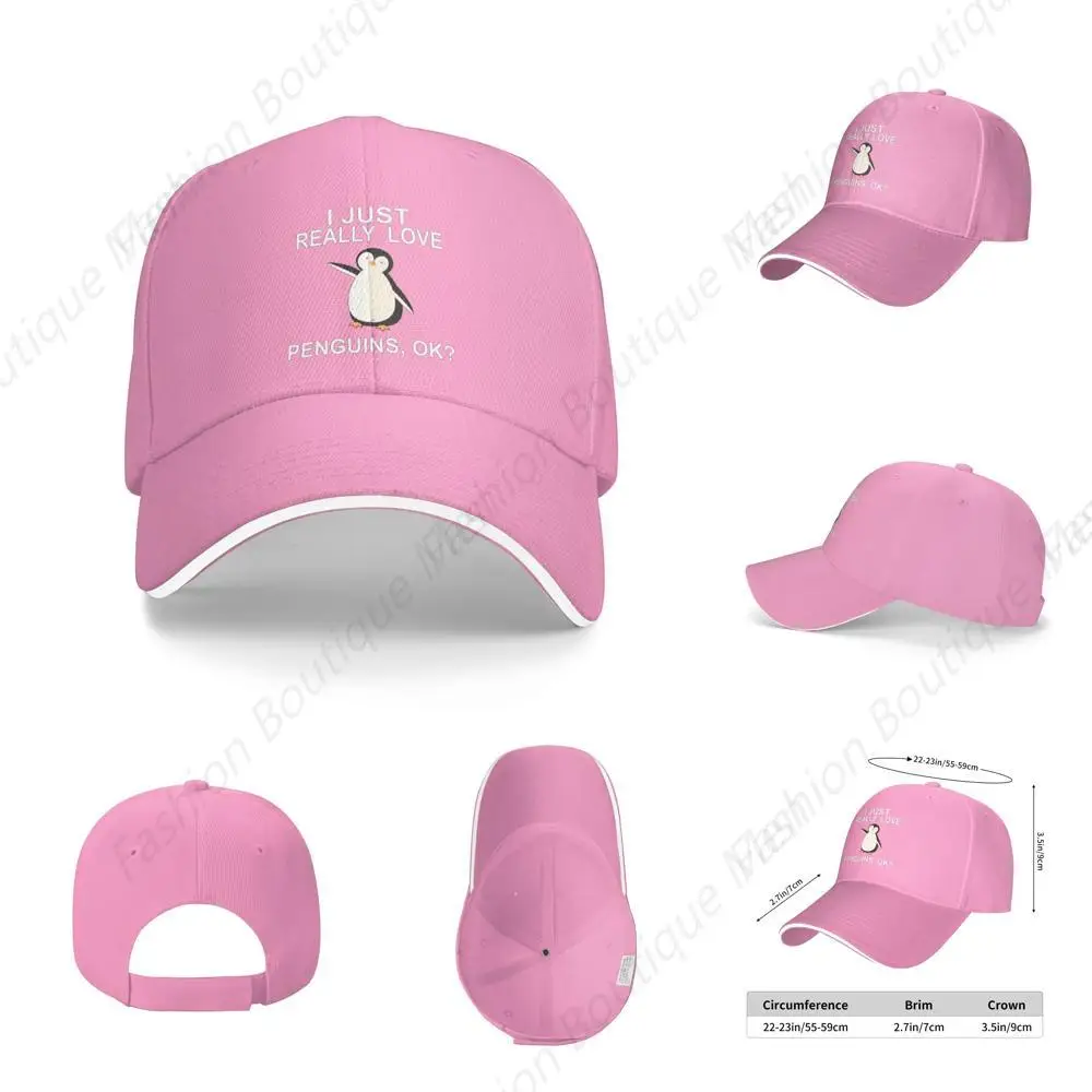 

Hot-Selling Hat I Just Really Like Penguins Ok Printing Peaked Men Women Hat Sandwich Cap Outdoor Sport Travel Sun Visor