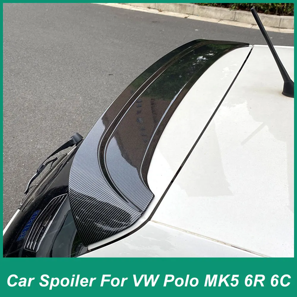 

Для Volkswagen Polo MK5 6R 6C 2009-2017 Polo GTI заднее крыло багажное отсек Iid спойлер ABS пластик автозапчасти черный карбон