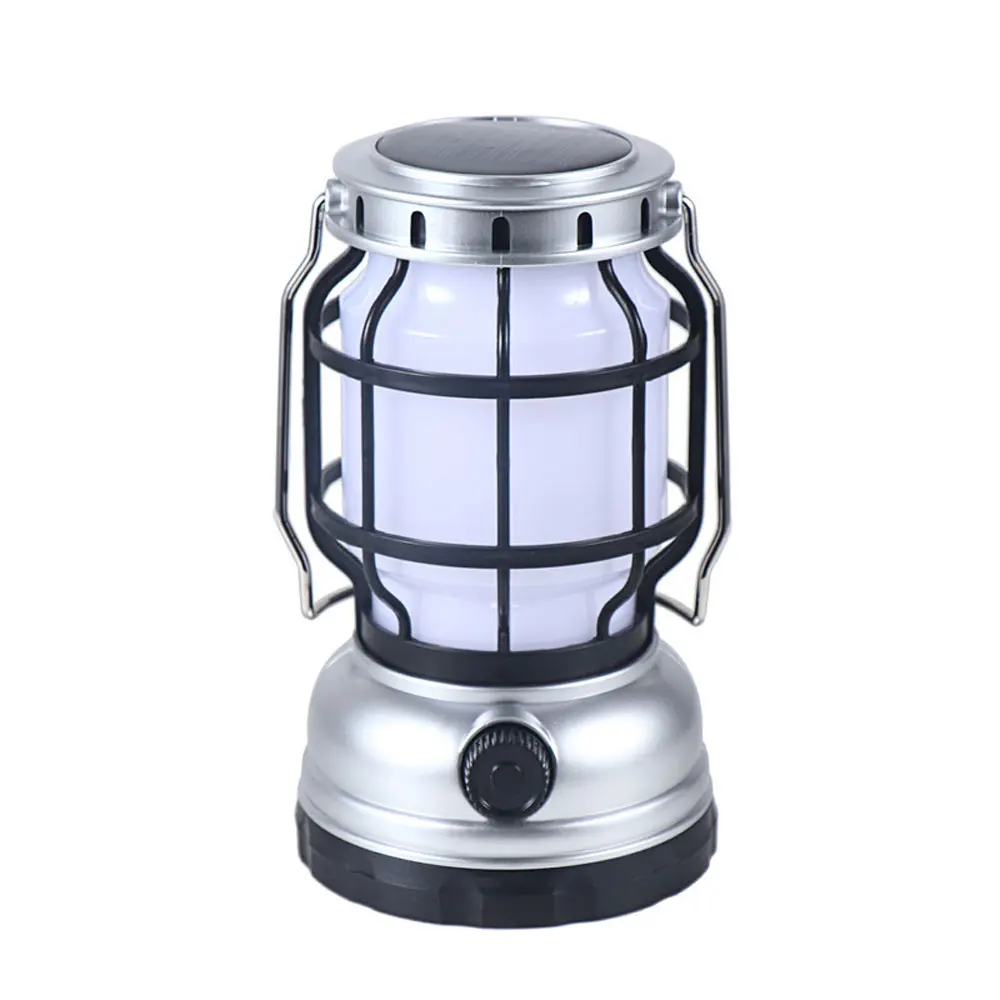 Solar Powered Camping Light Retro Kerosene Lamp Flame Light Portable Lantern USB Rechargeable Outdoor Indoor Nightlights