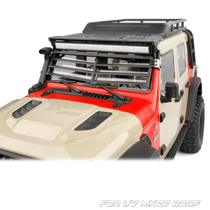 RC Car Roof Spotlight Dome Light Guard Front Luggage Rack Cover Guard Guard for 1/7 RC Wrapler Croboll MK07 Parts