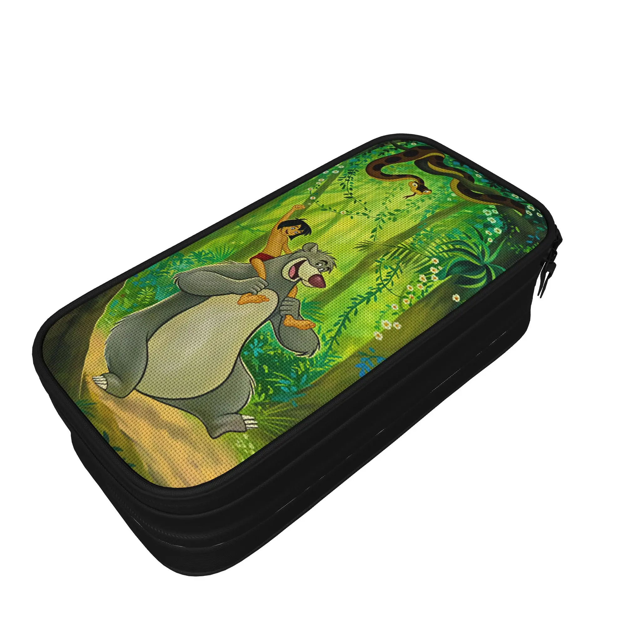 Cute Pencil Case The Jungles Books Pencil Bag  School Pencil Cases Boy Girl Double Layer Custom School Stationery