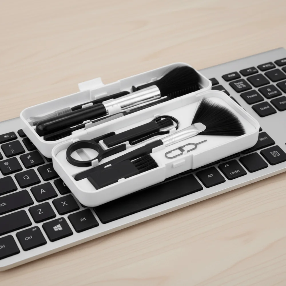 

18 in 1 Computer Keyboard Cleaner Kit Professional with Storage Box Earphone Clean Brush Set Reusable Dust-proof